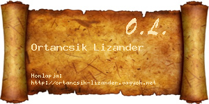 Ortancsik Lizander névjegykártya